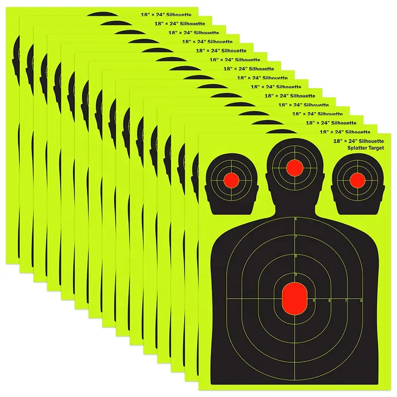 Bright Fluorescent 18x24 Splatter Target Adhesive Silhouette Paper Shooting Target Stickers for Range Practice