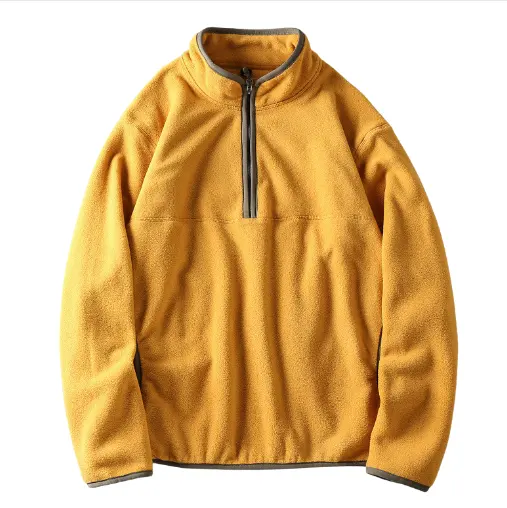 Nhà máy trực tiếp giá rẻ giá tùy chỉnh một nửa Zip lên cực Fleece Áo khoác nam