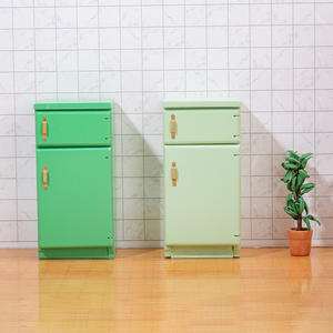 1:12 DIY casa de muñecas de madera modelo en miniatura Mini escena de cocina con refrigerador de doble puerta casa de juegos para muñecas - Product Image 4