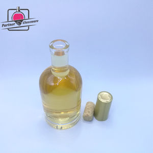Bouteille en verre transparente vide de 400 ml (40 cl) à fond épais, ronde, pour vodka, <span class=keywords><strong>whisky</strong></span>, brandy, gin, rhum, tequila, avec bouchon en liège - Product Image 4