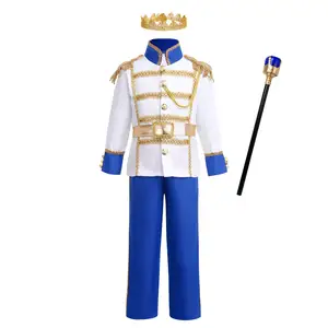 königliche Prinzen-Outfits Halloween-Cosplay-Kleidung Prinzenkostüm-Set für Kinder Jungen Rollenspiel-Bekleidung mit Zubehör