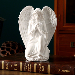 Statua in Resina Stile Retrò Europeo, Donna che Suona l'Arpa, Angelo in Preghiera, <span class=keywords><strong>Dioscuri</strong></span>, Colonna Romana per Scrivania - Product Image 1