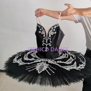 Kualitas tinggi profesional 12 lapis ukuran khusus perempuan penampilan dewasa pakaian kostum Tutu balet Danau angsa hitam