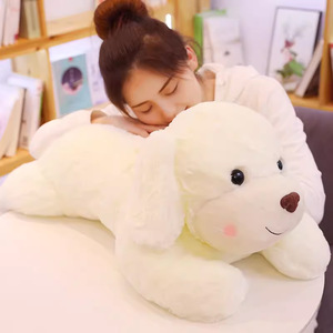 Peluche Super Morbido a Forma di Cagnolino Bianco, Stile Curativo con Faccina Sorridente, Regalo di Compleanno per Fidanzata o Amica - Product Image 2