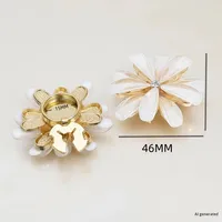 Kancing Manset Mewah untuk Kemeja, Penutup Kancing Bunga, Klip Berhias Berlian Imitasi, Bahan Paduan Seng Ramah Lingkungan, Semi-Handmade, Bentuk Kura-kura