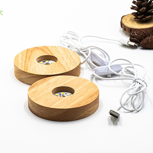 Bola de cristal 3D Luz nocturna Base de madera con función decorativa Regalo de Navidad para niños - Product Image 1