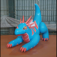 Dragon bleu gonflable de jouet de dessin animé en PVC personnalisé de vente chaude