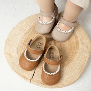 Elegant Baby Girl Dress Shoes Durable Rubber Non-Slip Soles Pu Leather Upper Baby Mary Jane Shoes Baby Shoes