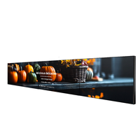 Pantalla LCD Ultra Ancha de 32 Pulgadas, Pantalla Estirada, Señalización Digital, Monitor Publicitario para Estantes de Supermercados y Comercios Minoristas