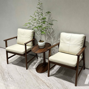 Fauteuil de salon moderne de haute qualité en gros, avec structure en bois massif durable et coussin de siège en cuir souple pour la maison - Product Image 3