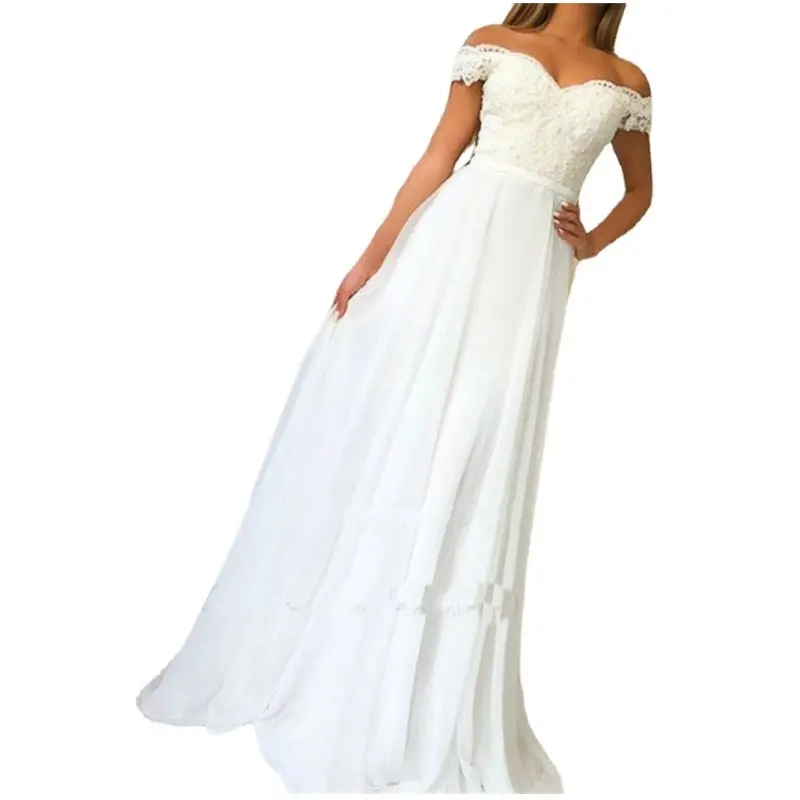Romantic Lace Backless White Off-Shoulder Wedding Dresses By The Church 2023 New Arrival Engagement vestidos de novia elegante