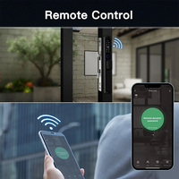Cerradura de puerta inteligente con código de huella dactilar de lado estrecho WiFi, Control remoto, manija corta impermeable para marco Delgado, cerradura deslizante
