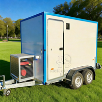 Remorque de toilettage pour animaux de compagnie durable, construction en aluminium, station mobile de lavage et de toilettage pour chiens avec ventilation