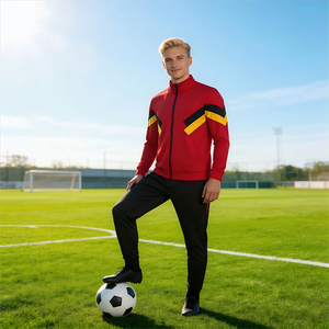 Groothandel Geprinte Voetbal Uniformen Korte Mouw Jack Training Trainingspak Shirts Heren Winter Zomer Lange Opstaande Halve Rits - Product Image 5