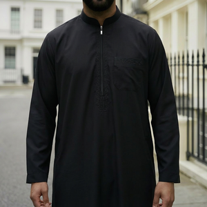 ثوب رجالي إسلامي عربي حصري بالجملة عالي الجودة بتصميم على الطراز السعودي والقطري - Product Image 2