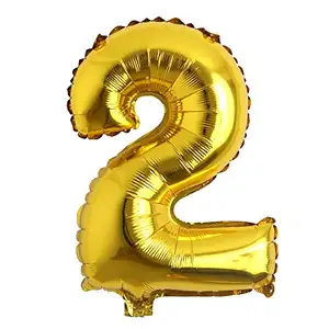 जन्मदिन का आकार का हीलियम धातु सोने पत्र और नंबर पन्नी गुब्बारा