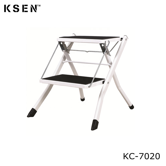 Modern Light 2 Step Steel Ladder Mini Foldable Step Stool for Home Use  KC7020