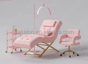 2025 ultimo stile europeo Black & Red Mirror Station rosa Styling sedia Shampoo sedia Set 5 anni di garanzia - Product Image 2