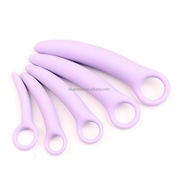 Kit de dilatateurs vaginaux en silicone, 5 pièces, tailles graduées, anneau à poignée courbée, ensemble de dilatateurs pour thérapie du plancher pelvien, BlueRabbit, vente en gros, ODM