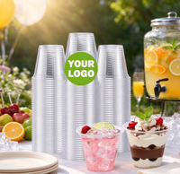 Gobelet en plastique PET transparent jetable personnalisé de 90 mm à double paroi pour boissons froides à emporter, café et smoothies – Vente en gros
