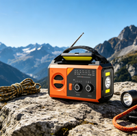 Handkurbel-Radio mit 20000mAh Notfall-Taschenlampe, AM/FM WB Solar-Powerbank mit 1W Hochleistungsstrahler und 180-Stunden-Radio für SOS