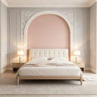 Papier peint rose minimaliste, papier peint rose clair style français, fond rose crème pour mur de télévision dans le salon et tête de lit de chambre à coucher