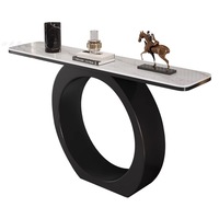 Nouvelle Table d'entrée minimaliste en marbre pour salon ou couloir d'hôtel Table d'angle élégante en métal