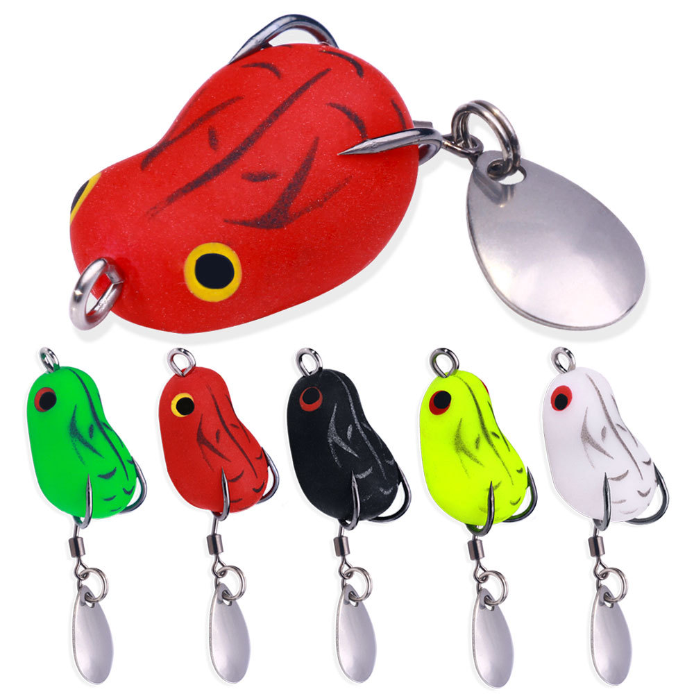 HENGJIA 5-Pack Soft Frog Fishing Lures - Topwater Bass Bait For Snakehead, 5cm Realistic Design