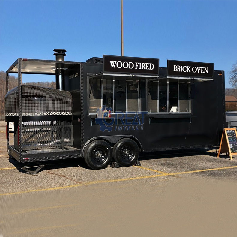 Europe Food Truck Coffee Food Industry Equipment taco truck Mobile Small Fast Food Van Pizza Trailer