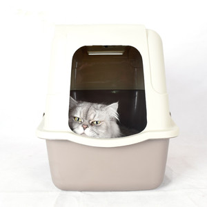 Cat Toilet manufacturer direct selling super large semi-automatic Cat Iittle box petsemi closed cat litter Basin