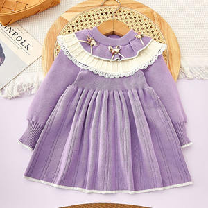 Vente en gros de vêtements d'hiver pour filles en coton doux personnalisés <span class=keywords><strong>robe</strong></span> <span class=keywords><strong>pull</strong></span> pour bébé en tricot à col rond pour enfants de 1 à 6 <span class=keywords><strong>ans</strong></span> - Product Image 3