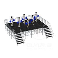 Plateforme de scène modulaire portable en alliage d'aluminium pour événements intérieurs et extérieurs avec structure en treillis, capacité de charge de 500 kg