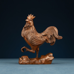 Copper Zodiac Rooster Figurine Traditional Home Decor Living Room <b>Ornament</b> Chinese New Year Gift - Product Image 1