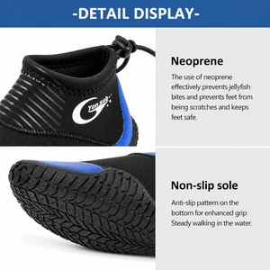 Zapatos Anfibios de Neopreno, Botas Acuáticas para Buceo, Calcetines para <span class=keywords><strong>Aletas</strong></span> de Buceo Libre, Reforzados, de Secado Rápido, para Buceo en Arrecifes, Kayak en Aguas Profundas - Product Image 4