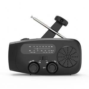 Linterna LED Portátil de Emergencia con Radio de Manivela, Pantalla Digital, Banco de Energía de 2000mAh, Cargador de Teléfono, Radio AM/FM/NOAA - Product Image 1