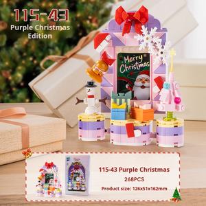 Ensembles de blocs de construction 3D éducatifs pour enfants, modèles créatifs de bonhomme de neige de Noël, ornements, cadeaux en plastique en gros, petits - Product Image 6