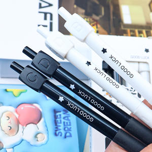 Bolígrafo de Gel de prensa de puerta de respuesta creativa de alto valor de <span class=keywords><strong>Yan</strong></span>, bolígrafo de plástico negro de 0,5mm para examen de estudiantes - Product Image 4