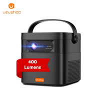 Mini Proyector Portátil VEVSHAO Recargable V50 con Enfoque Automático, 2G de RAM Integrada, Compatible con 4K, 400 Lúmenes, Asa de Transporte