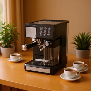 Cafetera Comercial Plateada de Acero Inoxidable para <span class=keywords><strong>Espresso</strong></span>, con 1 Año de Garantía, Enchufe Europeo, para Hoteles y Uso en Exteriores - Product Image 2