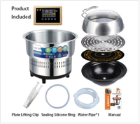 Marmite à vapeur électrique multifonctionnelle pour fruits de mer, 3000W, 2 couches, pot en céramique, couvercle en verre, garantie 1 an, pour les restaurants