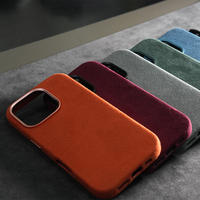 Coque de téléphone design de luxe en gros pour iPhone 15 14 13 Pro Max en cuir souple et antichoc pour Alcantara Protector