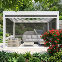 Pergola motorisée à lames orientables en alliage d'aluminium, directement de l'usine (modèle pavillon) pour patios, villas, terrasses – Protection solaire efficace