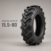 Pneu de tracteur agricole 15.5-80 pour tracteurs agricoles, pneu agricole robuste avec une forte adhérence