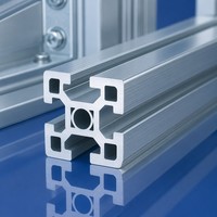 Profilé en aluminium 6063-T5 à rainures en T 4040, extrusion industrielle, anodisé argenté, haute rigidité structurelle, structure modulaire pour