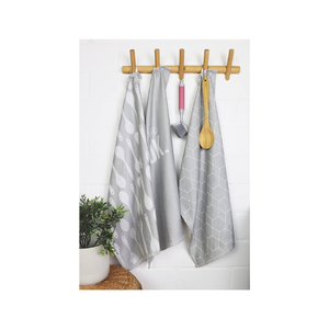 Barato 100% algodón bordado 20x30 pulgadas 145 GSM hecho a mano ligero de absorción rápida superventas Toalla de plato gris sostenible - Product Image 1