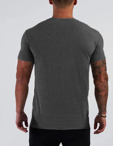 เสื้อยืดคอตตอนแท้คอวีขนาดเล็กสำหรับฤดูร้อนเสื้อยืดออกกำลังกายว่างระบายอากาศได้แฟชั่นลำลอง - Product Image 2