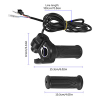 Poignée d'accélérateur avec écran LED pour trottinette électrique et vélo 36V 48V, poignée de réglage de vitesse avec clé