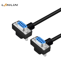 Cable de comunicación serial industrial con conector DB9 hembra a hembra de 270 grados, niquelado