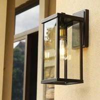 Applique murale LED étanche IP65, lumière blanc chaud 3500K, diffuseur en verre, construction en alliage d'aluminium, pour jardin, rue, extérieur, garantie 2 ans