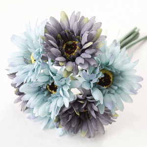 Cawell buena calidad al por mayor 7 cabezas paquete blanco Margarita artificial gerbera <span class=keywords><strong>ramo</strong></span> de flores toque real gerbera flor en florero - Product Image 6